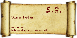 Sima Helén névjegykártya